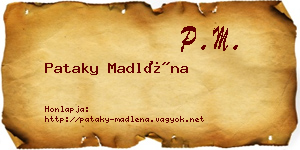 Pataky Madléna névjegykártya